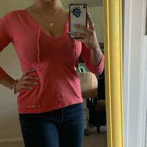 bebe bling hoodied shirt L